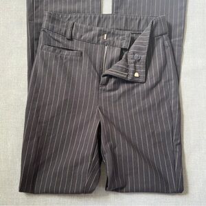 New gray pinstripe flare slacks